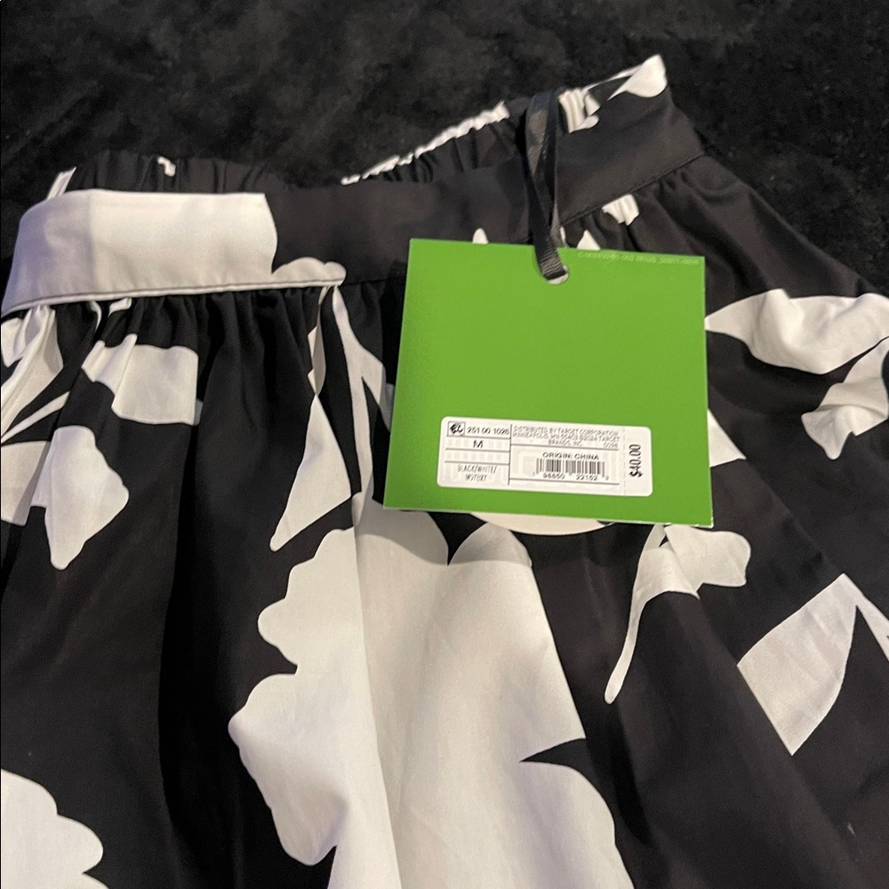 Kate Spade Black and White Floral A-Line Skirt - Picture 4 of 7
